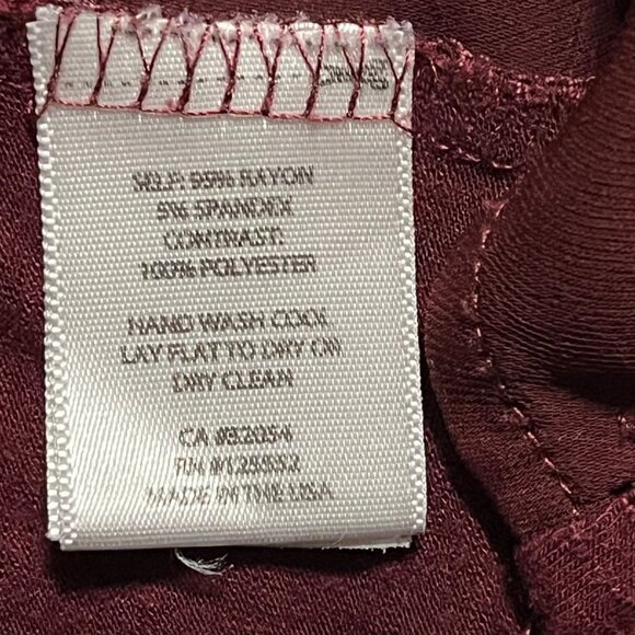 Dolan T-Shirt Long Sleeve with Pocket in Burgundy Size Medium - Picture 6 of 6